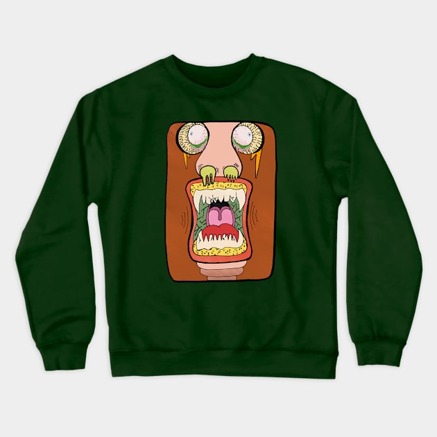 Monster Face Crewneck Sweatshirt by Brains